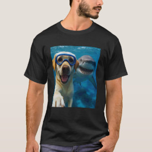 Grappige Labrador Retriever Hond Selfie met Haai O T-shirt