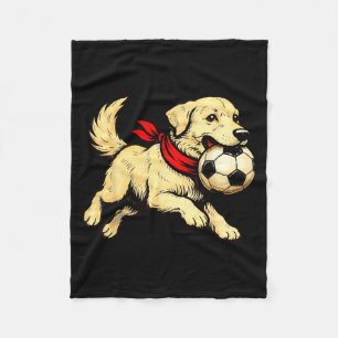 Grappige Labrador Retriever Hond Speelt Voetbalwed Fleece Deken