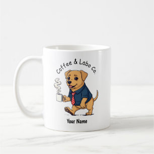 Grappige Labrador Retriever Hond Zakelijke Pak Kof Koffiemok