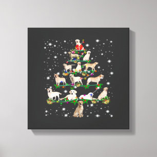 Grappige Labrador Retriever Kerstboom Klassiek T-s Canvas Afdruk