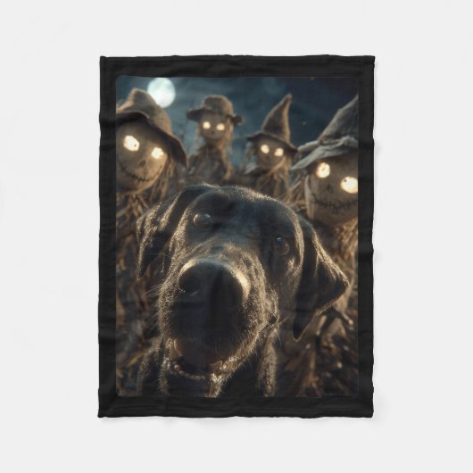 Grappige Labrador Selfie Met Vogelverschrikkers Gr Fleece Deken (Voorkant)