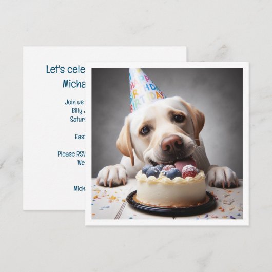 Grappige labrador verjaardagskaart, labrador kaart (Voorkant / Achterkant)