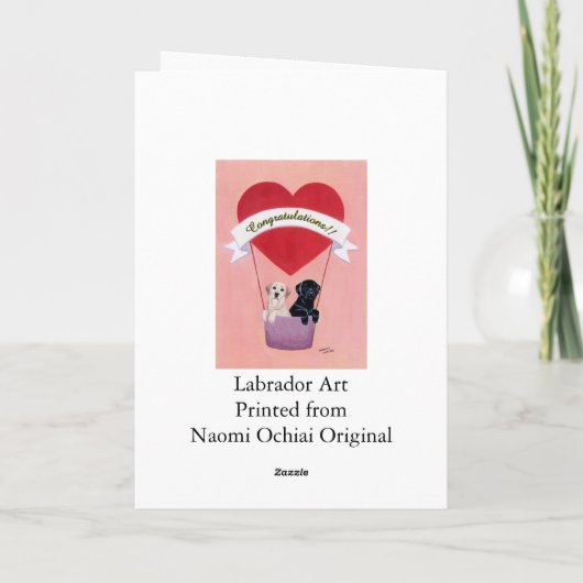 Grappige labradors voor de bruiloft kaart (Achterkant)