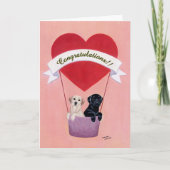 Grappige labradors voor de bruiloft kaart (Voorkant)