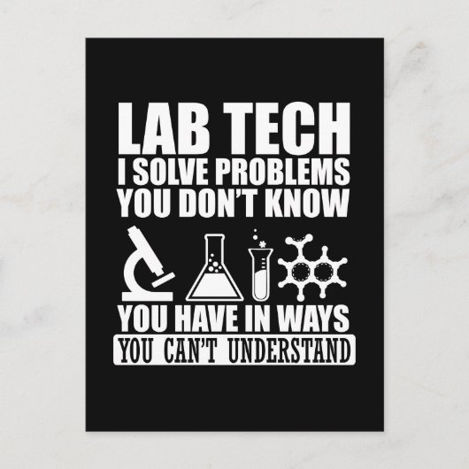 Grappige labtechnicus citaten laboratorium technic briefkaart (Voorkant)
