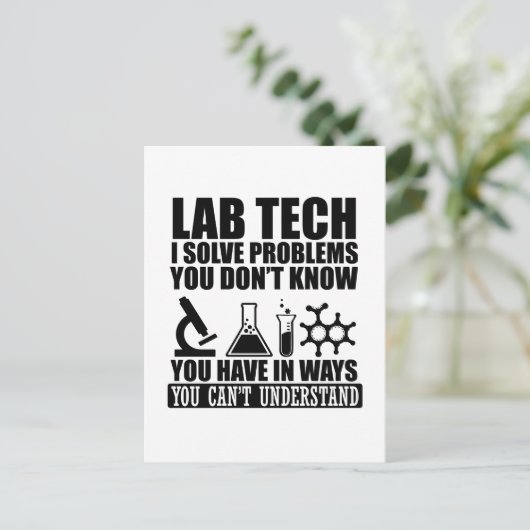 Grappige labtechnicus citaten laboratorium technic briefkaart (Staand voorkant)