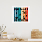Grappige labtechnicus vintage laboratoriumtechnicu poster (Keuken)