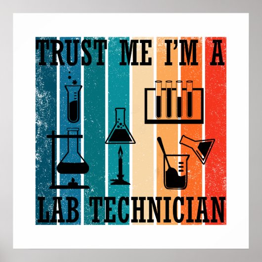 Grappige labtechnicus vintage laboratoriumtechnicu poster (Voorkant)