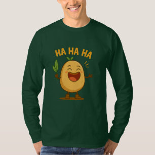 Grappige Lachende Aardappel T-shirt met Lange Mouw