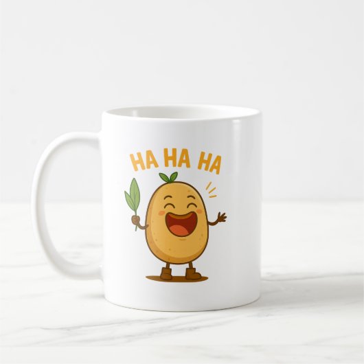 Grappige Lachende Aardappelmok Koffiemok (Links)