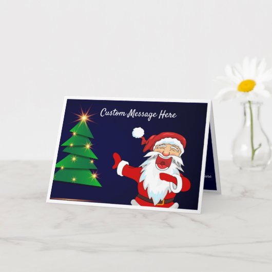 Grappige lachende kerstboom vakantie kaart (Kleine Plant)