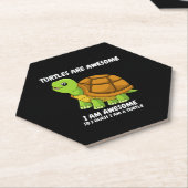 Grappige lachende schildpad kartonnen onderzetters (Schuin)
