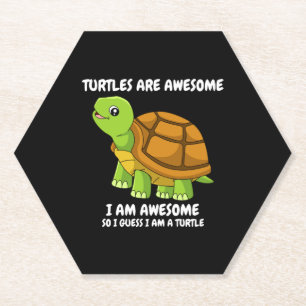 Grappige lachende schildpad kartonnen onderzetters