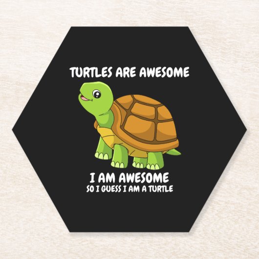 Grappige lachende schildpad kartonnen onderzetters (Voorkant)