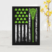 Grappige Lacrosse Amerikaanse Vlag St Patrick Dag Kaart (Gele Bloem)