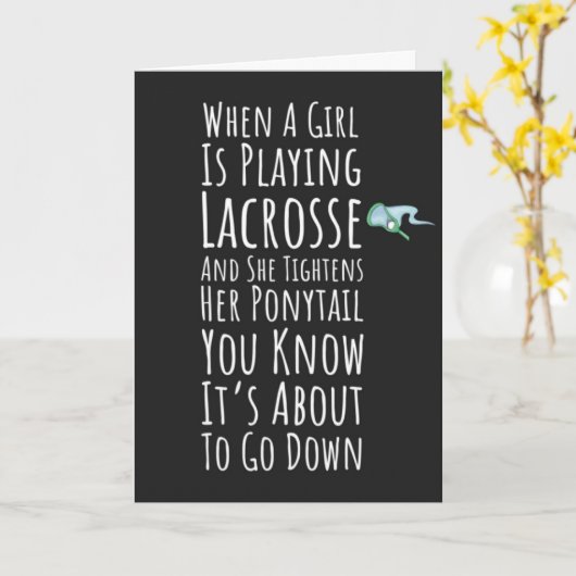 Grappige Lacrosse Kaarten Tiener Meisjes Speler Te (Gele Bloem)