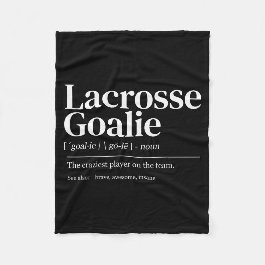 Grappige Lacrosse Keeper Citaat Definitie Mannen V Fleece Deken (Voorkant)