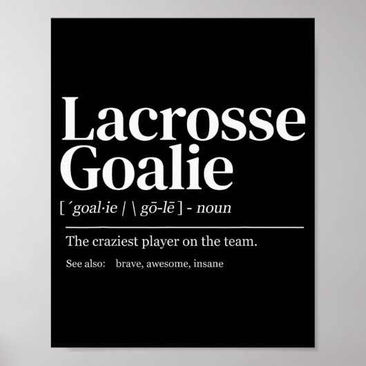 Grappige Lacrosse Keeper Citaat Definitie Mannen V Poster (Voorkant)