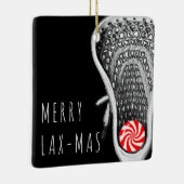 Grappige Lacrosse Kerst Keramisch Ornament (Rechts)