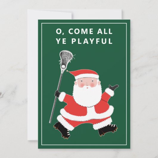 Grappige Lacrosse Kerstkaarten Feestdagenkaart (Voorkant)