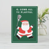 Grappige Lacrosse Kerstkaarten Feestdagenkaart (Staand voorkant)