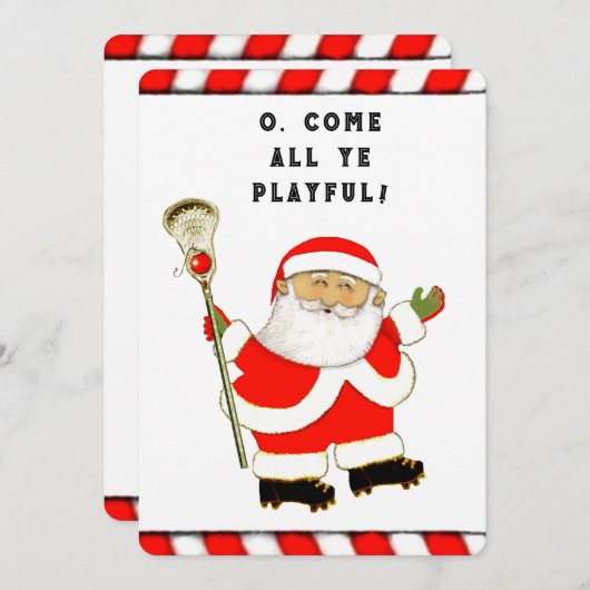 Grappige Lacrosse Kerstmis Feestdagenkaart (Voorkant / Achterkant)