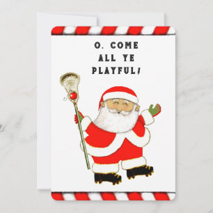 Grappige Lacrosse Kerstmis Feestdagenkaart