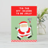 Grappige Lacrosse Kerstmis Feestdagenkaart (Staand voorkant)