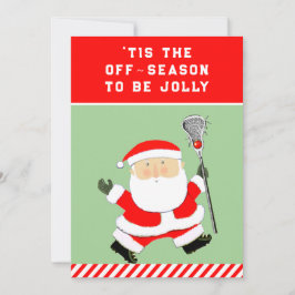 Grappige Lacrosse Kerstmis Feestdagenkaart