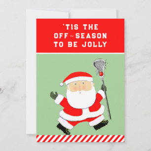 Grappige Lacrosse Kerstmis Feestdagenkaart