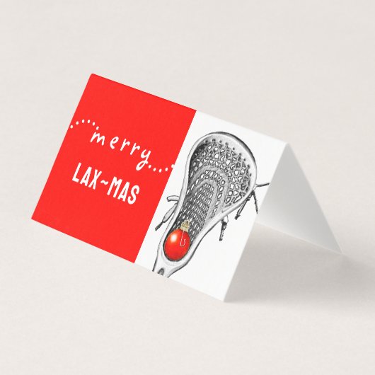 Grappige Lacrosse Kerstmis Kaart (Voorkant)