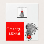 Grappige Lacrosse Kerstmis Kaart (Buitenkant ongevouwen)