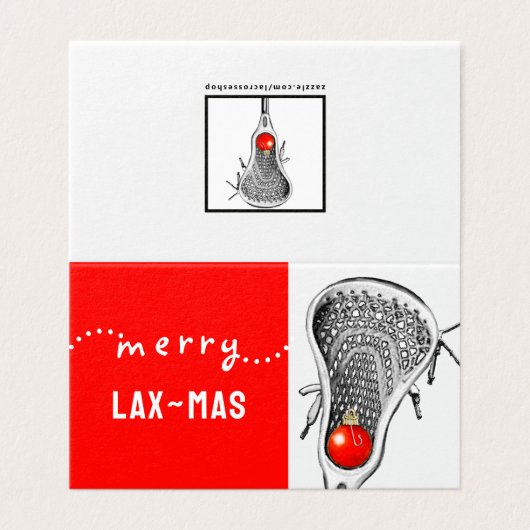 Grappige Lacrosse Kerstmis Kaart (Buitenkant ongevouwen)