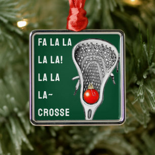 Grappige Lacrosse Metalen Ornament