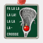 Grappige Lacrosse Metalen Ornament (Voorkant)