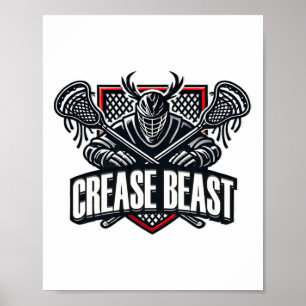 Grappige Lacrosse ops Waarschuwing van Crease Beas Poster
