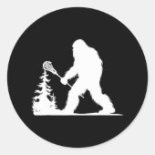 Grappige Lacrosse Sasquatch Lax Bigfoot Ronde Sticker (Voorkant)