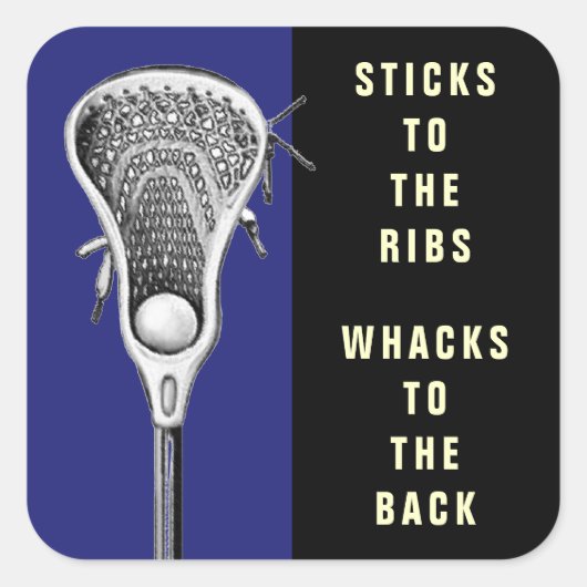 Grappige Lacrosse Sport Vierkante Sticker (Voorkant)