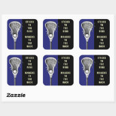 Grappige Lacrosse Sport Vierkante Sticker (Vel)