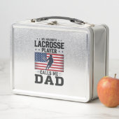 Grappige Lacrosse Vader Amerikaanse Vlag Vintage T (In situ)