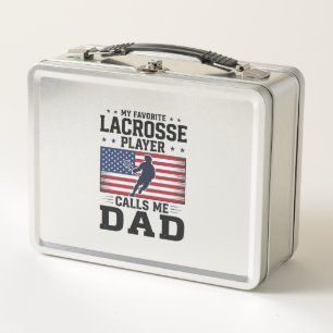 Grappige Lacrosse Vader Amerikaanse Vlag Vintage T