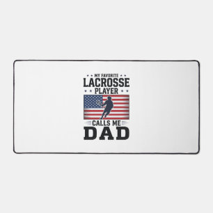 Grappige Lacrosse Vader Amerikaanse Vlag Vintage T Bureaumat