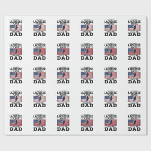 Grappige Lacrosse Vader Amerikaanse Vlag Vintage T Cadeaupapier
