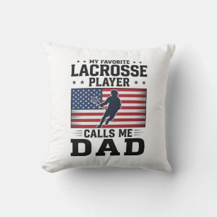 Grappige Lacrosse Vader Amerikaanse Vlag Vintage T Kussen