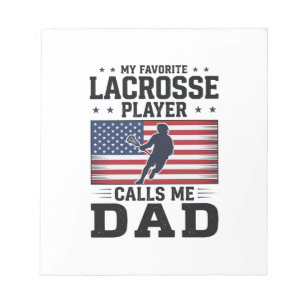 Grappige Lacrosse Vader Amerikaanse Vlag Vintage T Notitieblok