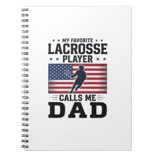 Grappige Lacrosse Vader Amerikaanse Vlag Vintage T Notitieboek