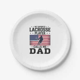 Grappige Lacrosse Vader Amerikaanse Vlag Vintage T Papieren Bordje