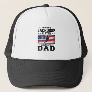 Grappige Lacrosse Vader Amerikaanse Vlag Vintage T Trucker Pet