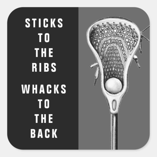 Grappige Lacrosse Vierkante Sticker (Voorkant)
