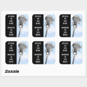 Grappige Lacrosse Vierkante Sticker (Vel)